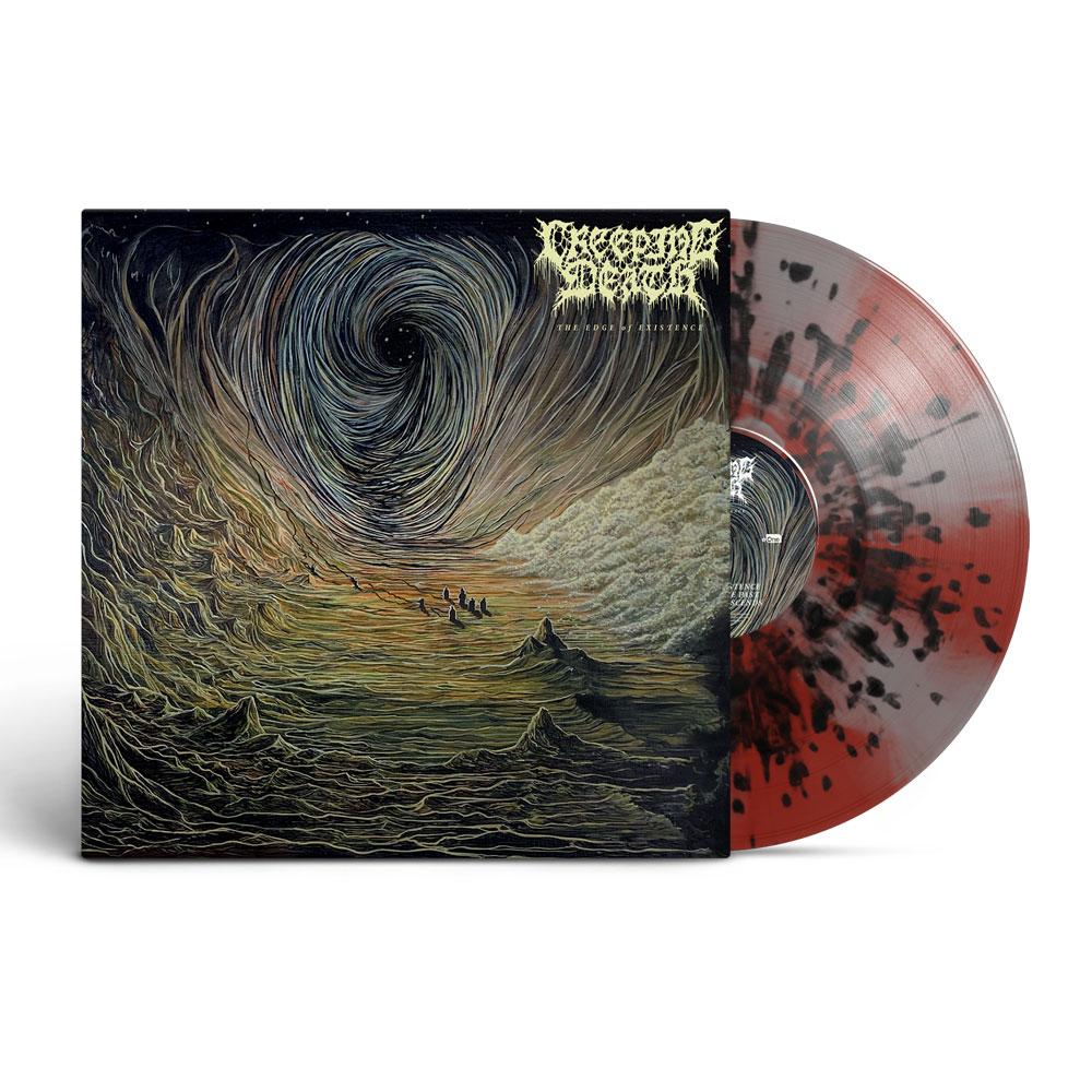 Creeping Death - The Edge Of Existence LP - Ruby and Grey Pinwheel with Black Splatter Vinyl